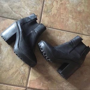 Black Platform Heeled Booties